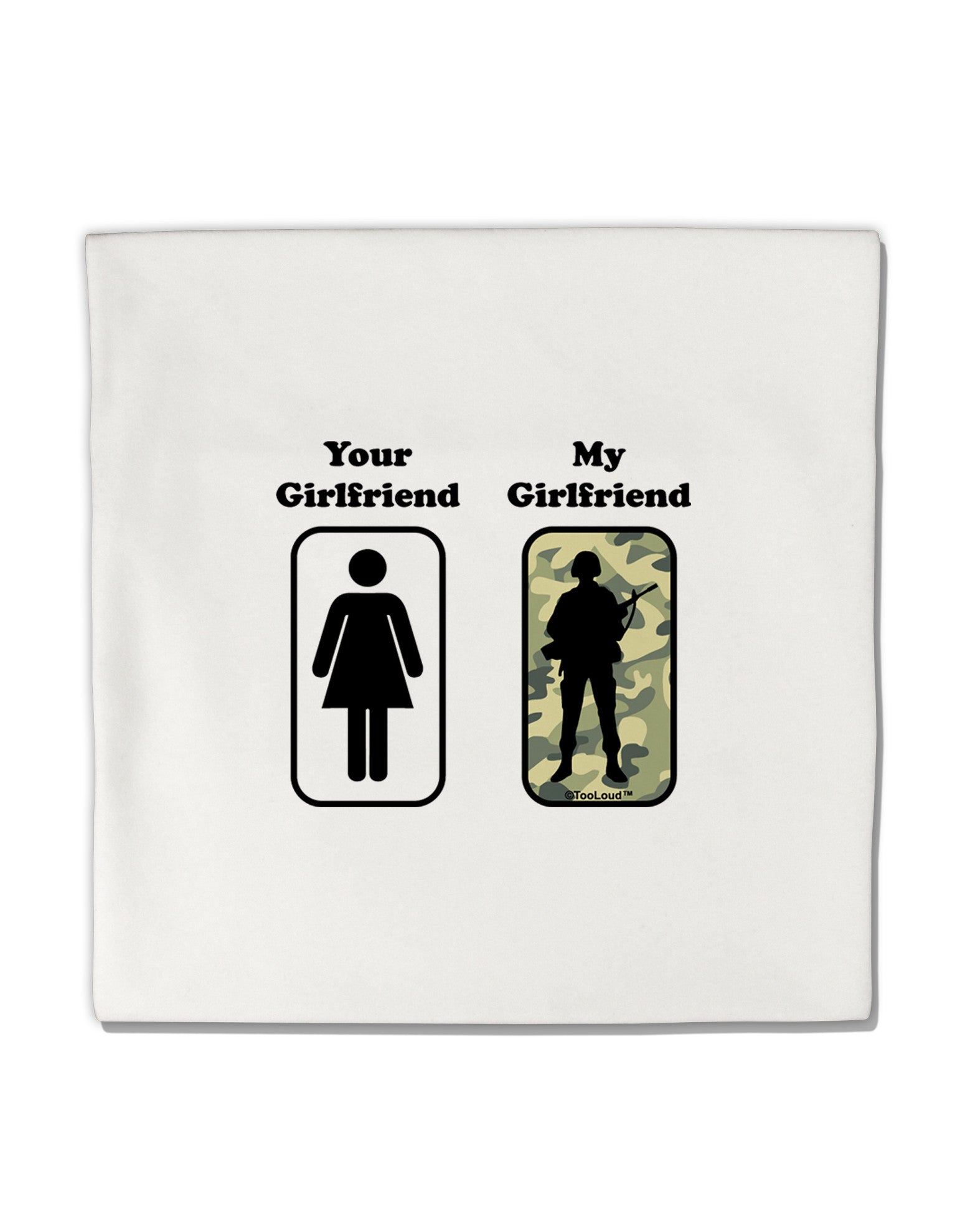 Your Girlfriend My Girlfriend Military Micro Fleece 14"x14" Pillow Sham by TooLoud-Pillow Sham-TooLoud-White-Davson Sales