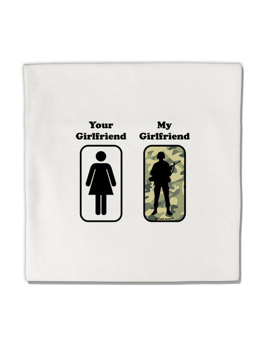Your Girlfriend My Girlfriend Military Micro Fleece 14"x14" Pillow Sham by TooLoud-Pillow Sham-TooLoud-White-Davson Sales