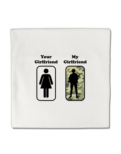 Your Girlfriend My Girlfriend Military Micro Fleece 14&#x22;x14&#x22; Pillow Sham by TooLoud-Pillow Sham-TooLoud-White-Davson Sales