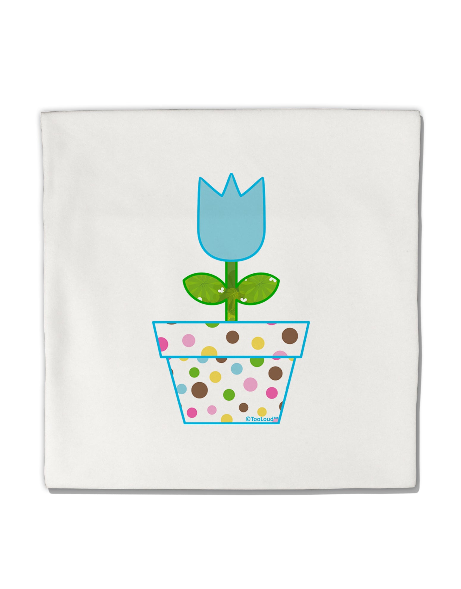 Easter Tulip Design - Blue Micro Fleece 14"x14" Pillow Sham by TooLoud-Pillow Sham-TooLoud-White-Davson Sales