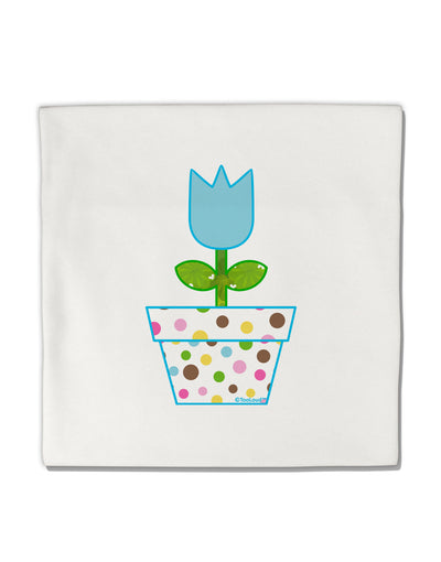 Easter Tulip Design - Blue Micro Fleece 14&#x22;x14&#x22; Pillow Sham by TooLoud-Pillow Sham-TooLoud-White-Davson Sales