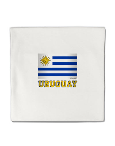 Uruguay Flag Micro Fleece 14&#x22;x14&#x22; Pillow Sham-Pillow Sham-TooLoud-White-Davson Sales