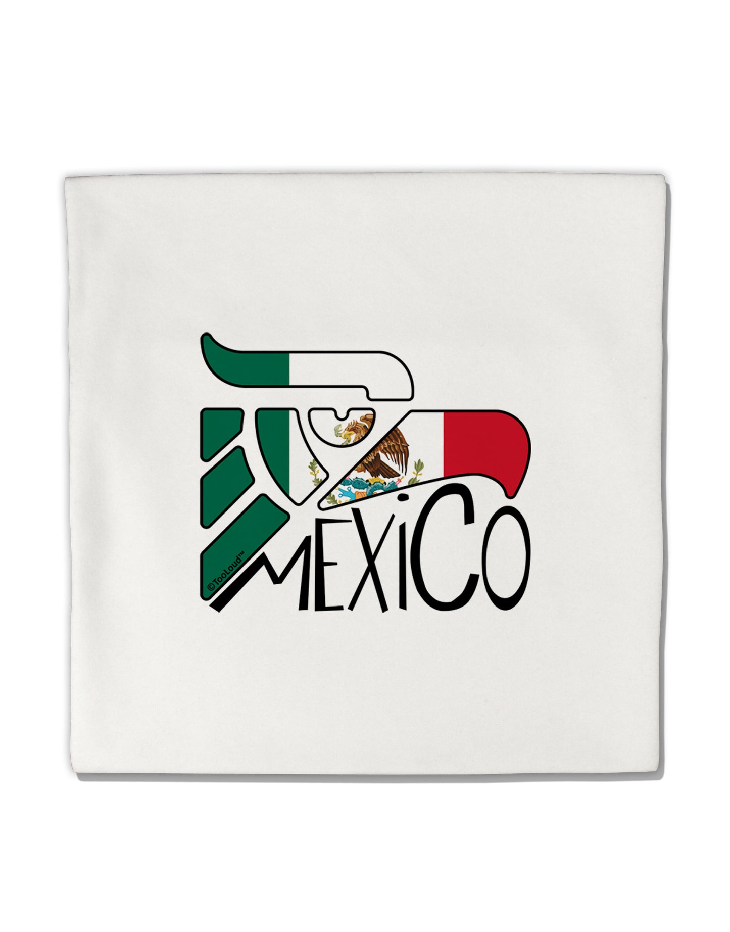 Mexico Eagle Symbol - Mexican Flag - Mexico Micro Fleece 14"x14" Pillow Sham by TooLoud-Pillow Sham-TooLoud-White-Davson Sales