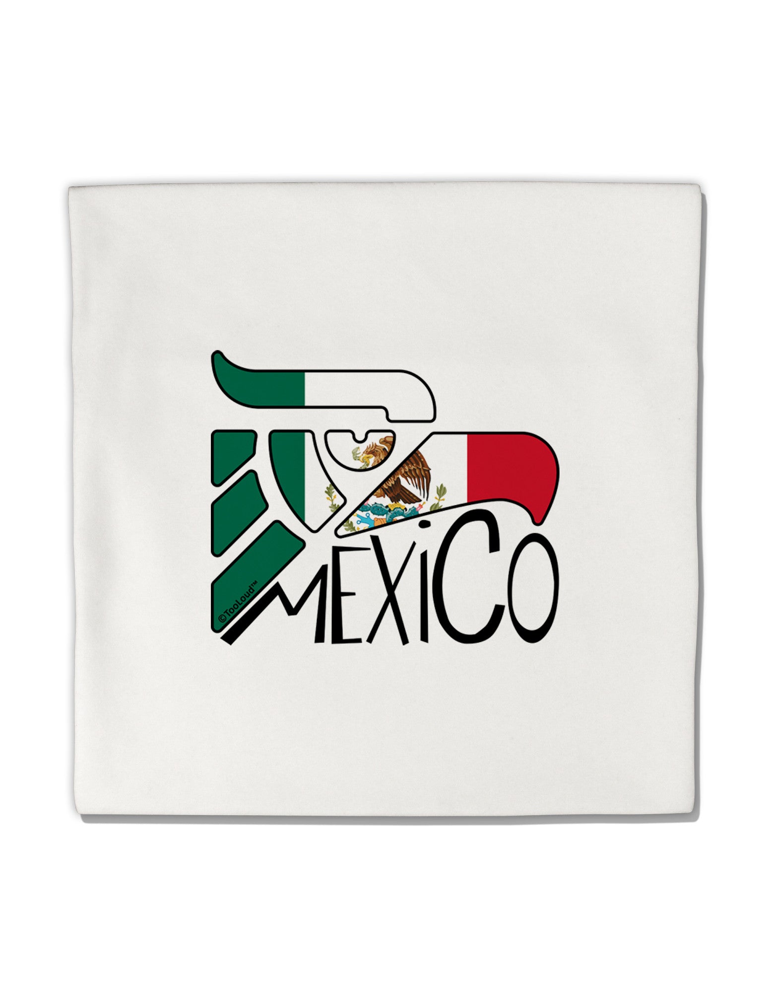 Mexico Eagle Symbol - Mexican Flag - Mexico Micro Fleece 14"x14" Pillow Sham by TooLoud-Pillow Sham-TooLoud-White-Davson Sales