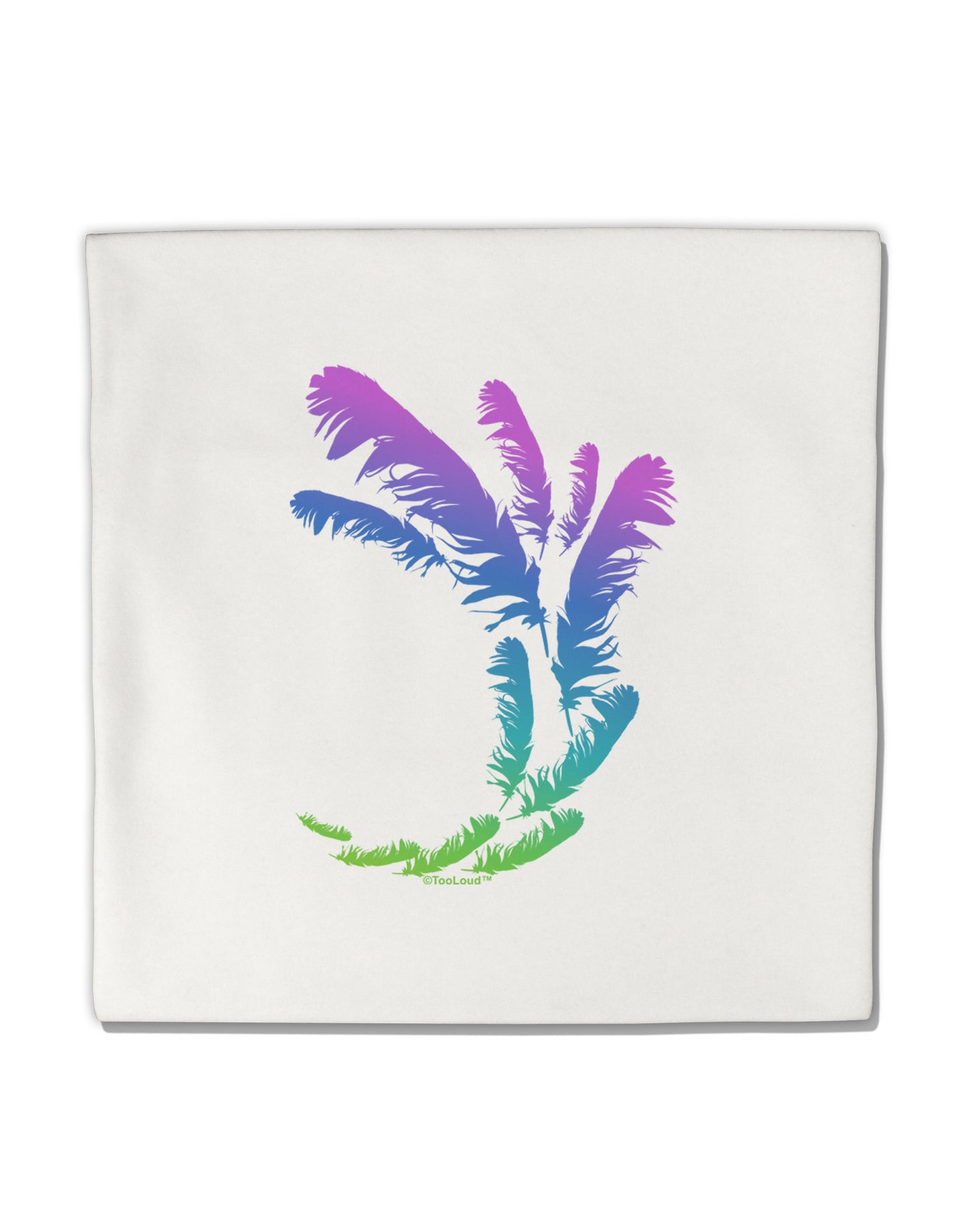 Tropical Feathers Micro Fleece 14"x14" Pillow Sham-Pillow Sham-TooLoud-White-Davson Sales