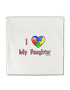 I Heart My Daughter - Autism Awareness Micro Fleece 14&#x22;x14&#x22; Pillow Sham by TooLoud-Pillow Sham-TooLoud-White-Davson Sales