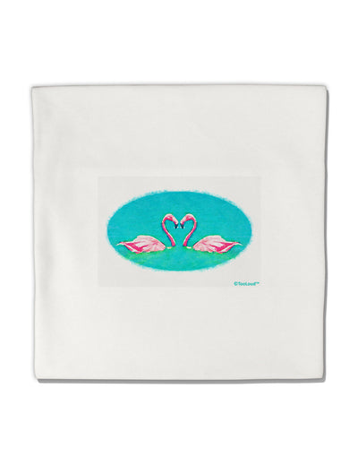 Love Birds - Flamingos Watercolor Micro Fleece 14&#x22;x14&#x22; Pillow Sham-Pillow Sham-TooLoud-White-Davson Sales