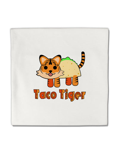 Cute Taco Tiger Text Micro Fleece 14&#x22;x14&#x22; Pillow Sham-Pillow Sham-TooLoud-White-Davson Sales