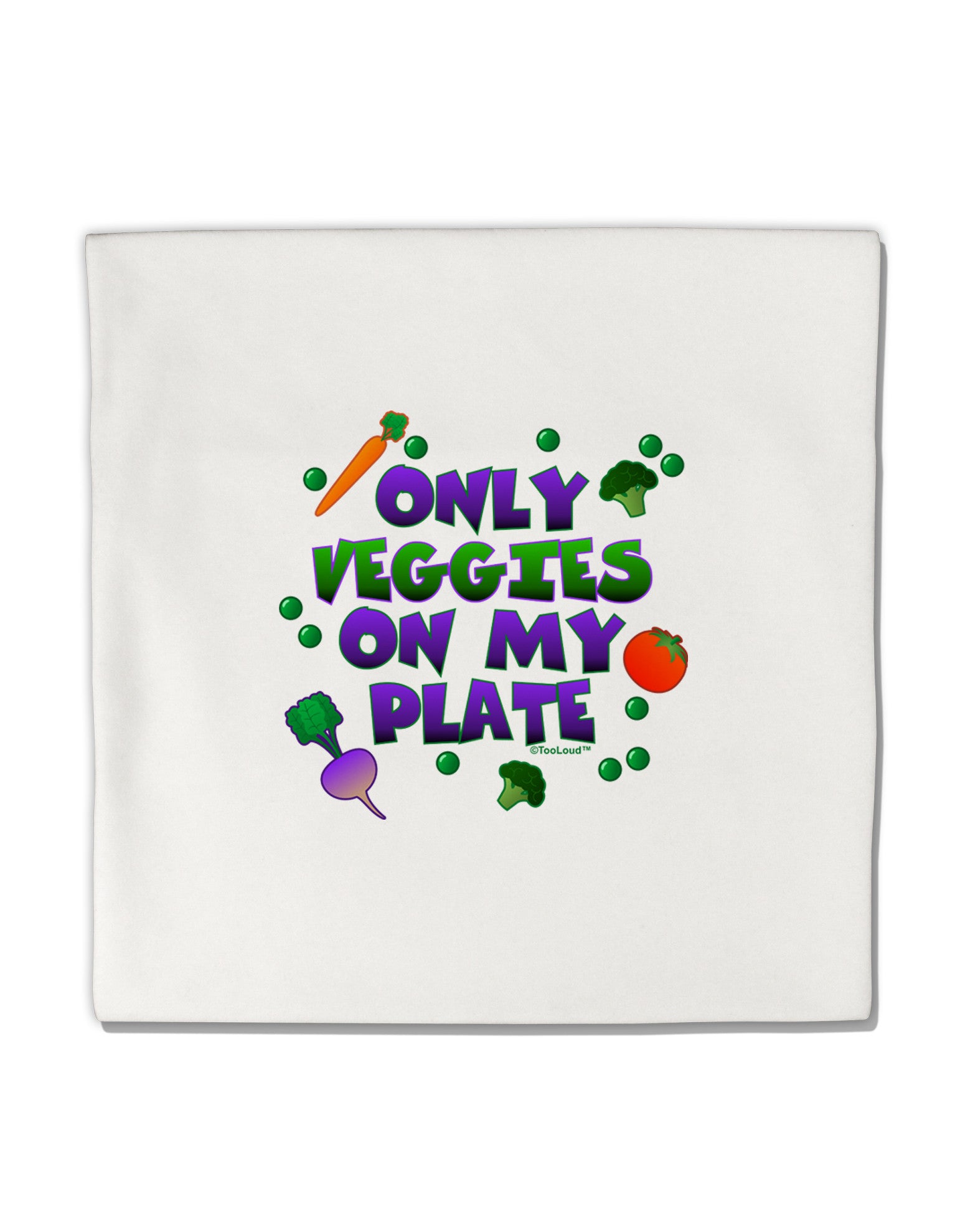 Only Veggies On My Plate Micro Fleece 14"x14" Pillow Sham-Pillow Sham-TooLoud-White-Davson Sales