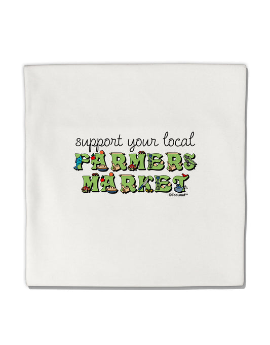 Support Your Local Farmers Market - Color Micro Fleece 14"x14" Pillow Sham-Pillow Sham-TooLoud-White-Davson Sales