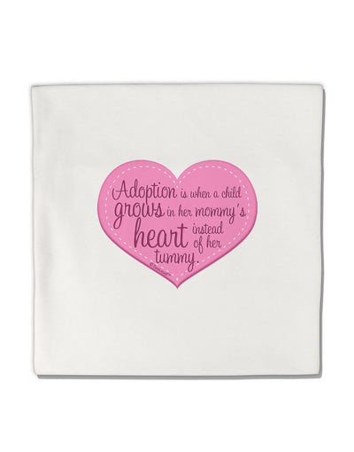 Adoption is When - Mom and Daughter Quote Micro Fleece 14&#x22;x14&#x22; Pillow Sham by TooLoud-Pillow Sham-TooLoud-White-Davson Sales