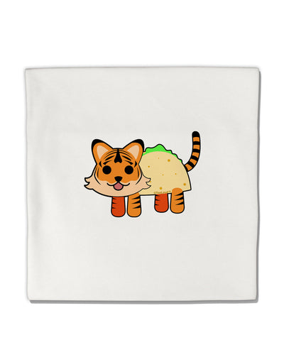 Cute Taco Tiger Micro Fleece 14&#x22;x14&#x22; Pillow Sham-Pillow Sham-TooLoud-White-Davson Sales