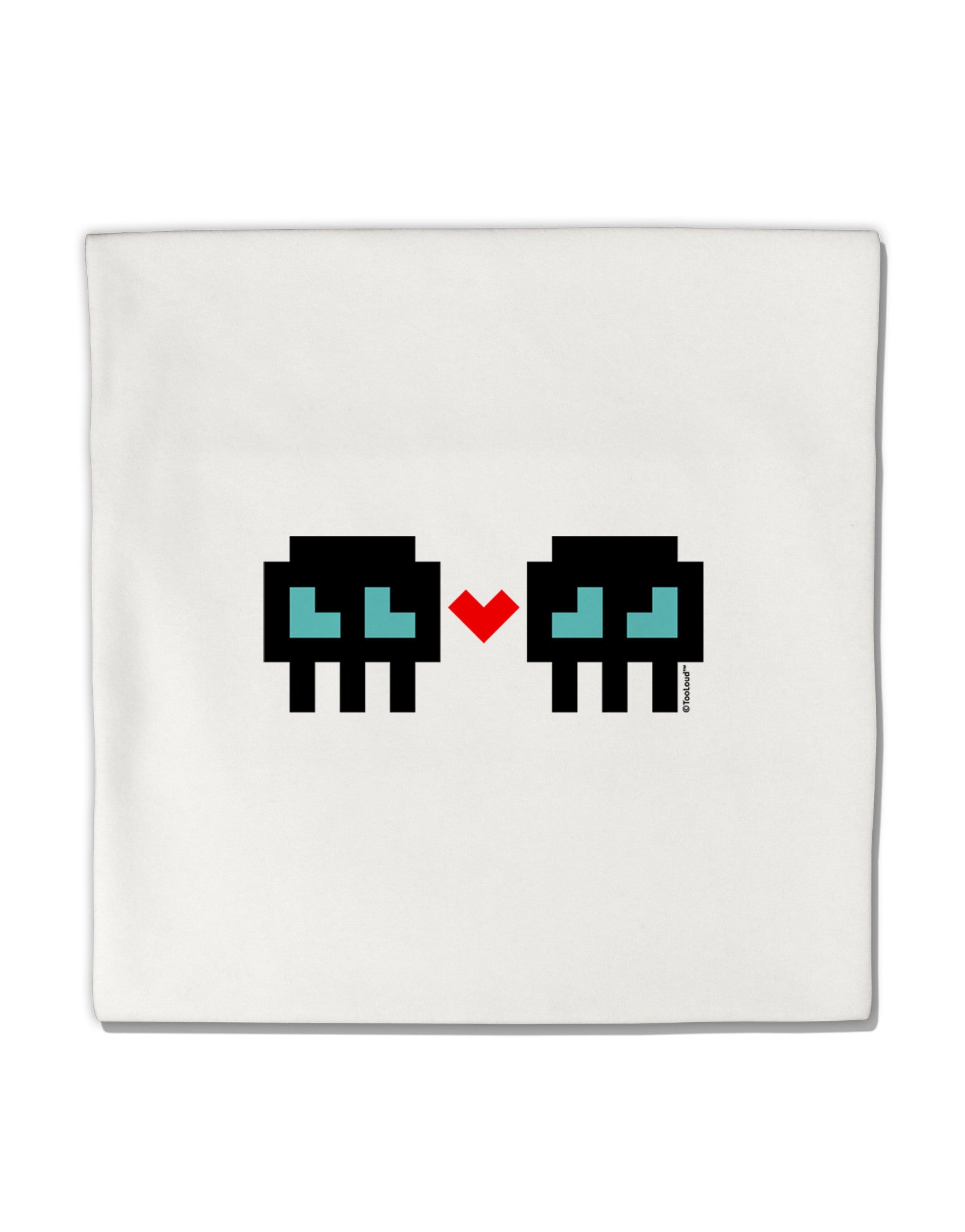 8-Bit Skull Love - Boy and Boy Micro Fleece 14&#x22;x14&#x22; Pillow Sham-Pillow Sham-TooLoud-White-Davson Sales
