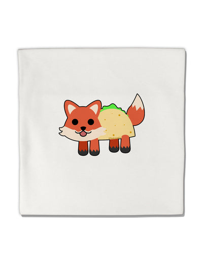 Cute Taco Fox Micro Fleece 14&#x22;x14&#x22; Pillow Sham-Pillow Sham-TooLoud-White-Davson Sales