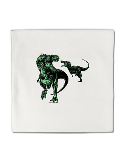 Jurassic Dinosaur Design 1 Micro Fleece 14&#x22;x14&#x22; Pillow Sham by TooLoud-Pillow Sham-TooLoud-White-Davson Sales