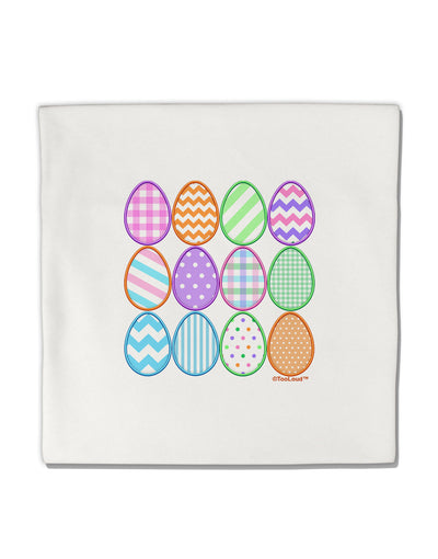 Cute Faux Applique Easter Eggs Micro Fleece 14&#x22;x14&#x22; Pillow Sham-Pillow Sham-TooLoud-White-Davson Sales