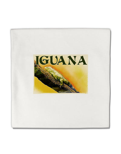 Iguana Watercolor Text Micro Fleece 14&#x22;x14&#x22; Pillow Sham-Pillow Sham-TooLoud-White-Davson Sales