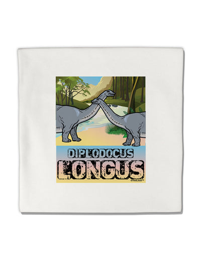 Diplodocus Longus - With Name Micro Fleece 14&#x22;x14&#x22; Pillow Sham by TooLoud-TooLoud-White-Davson Sales