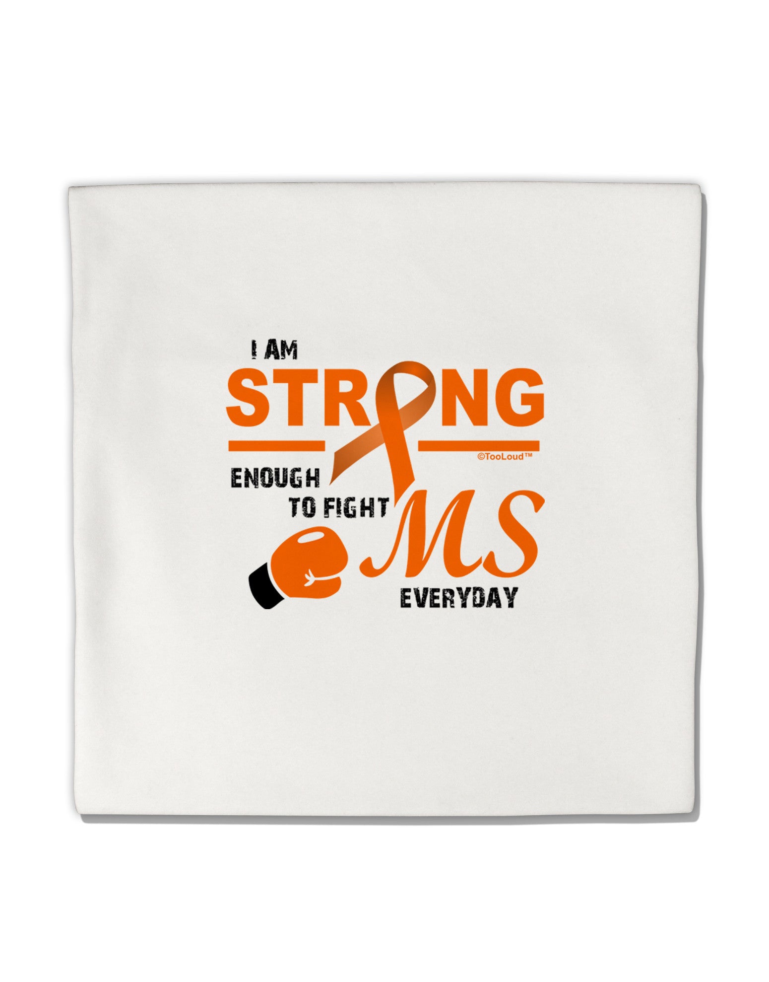 MS - I Am Strong Micro Fleece 14"x14" Pillow Sham-Pillow Sham-TooLoud-White-Davson Sales