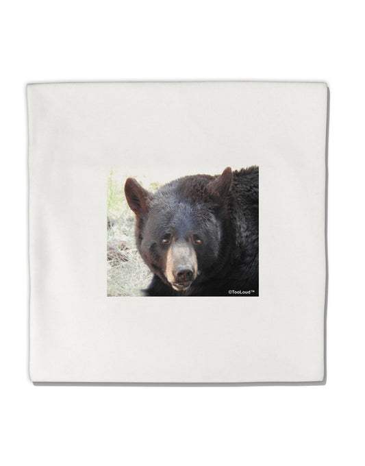 Staring Black Bear Micro Fleece 14"x14" Pillow Sham-Pillow Sham-TooLoud-White-Davson Sales