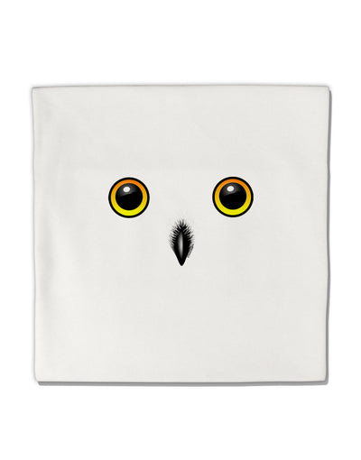 Cute Snowy Owl Face Micro Fleece 14&#x22;x14&#x22; Pillow Sham-Pillow Sham-TooLoud-White-Davson Sales