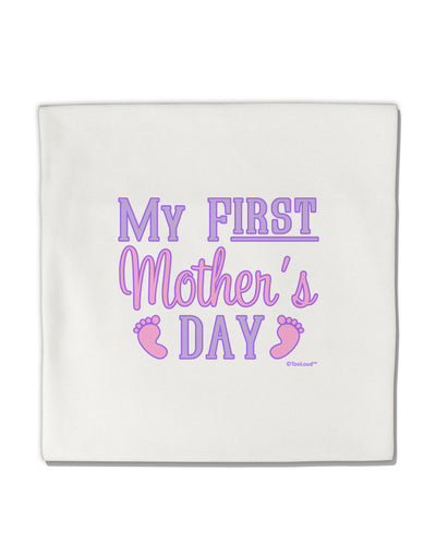 My First Mother's Day - Baby Feet - Pink Micro Fleece 14&#x22;x14&#x22; Pillow Sham by TooLoud-Pillow Sham-TooLoud-White-Davson Sales