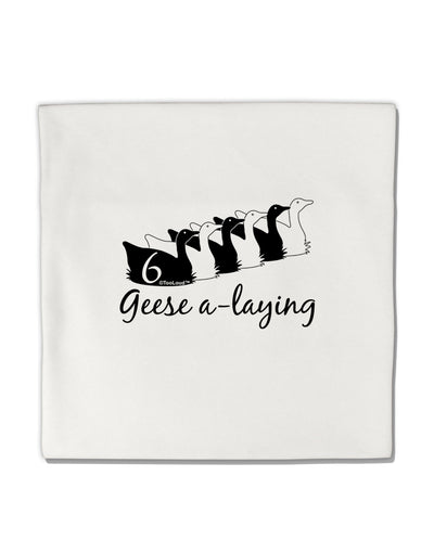 Six Geese A laying Text Micro Fleece 14&#x22;x14&#x22; Pillow Sham-Pillow Sham-TooLoud-White-Davson Sales