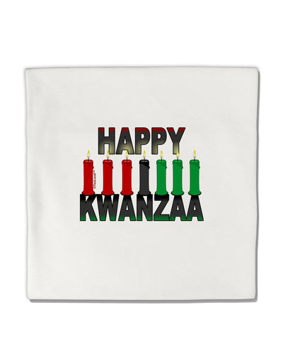 Happy Kwanzaa Candles Micro Fleece 14&#x22;x14&#x22; Pillow Sham-Pillow Sham-TooLoud-White-Davson Sales