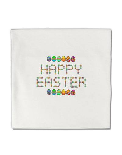 Happy Easter Eggs Micro Fleece 14&#x22;x14&#x22; Pillow Sham-Pillow Sham-TooLoud-White-Davson Sales