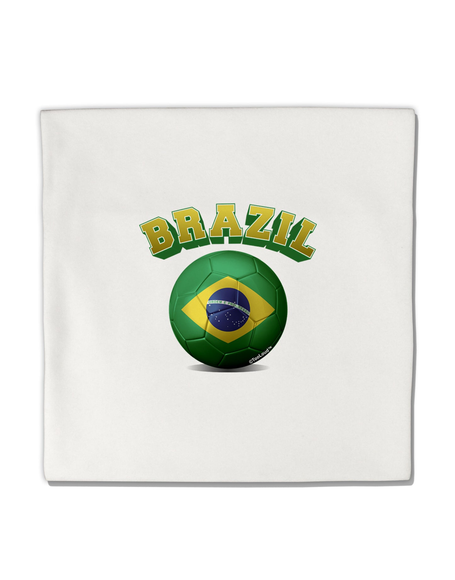 Soccer Ball Flag - Brazil Micro Fleece 14"x14" Pillow Sham-Pillow Sham-TooLoud-White-Davson Sales