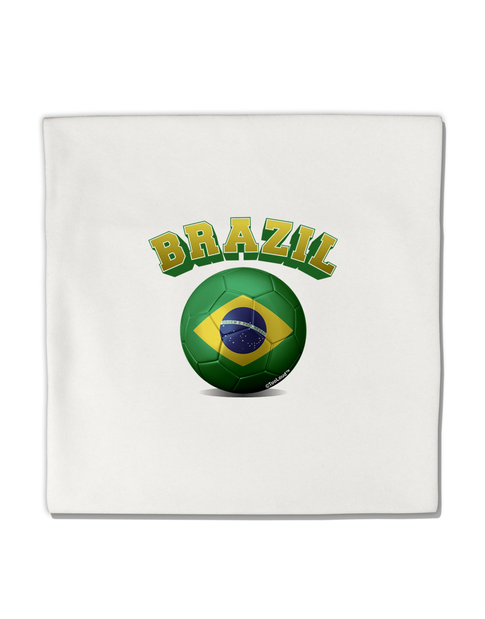 Soccer Ball Flag - Brazil Micro Fleece 14"x14" Pillow Sham-Pillow Sham-TooLoud-White-Davson Sales