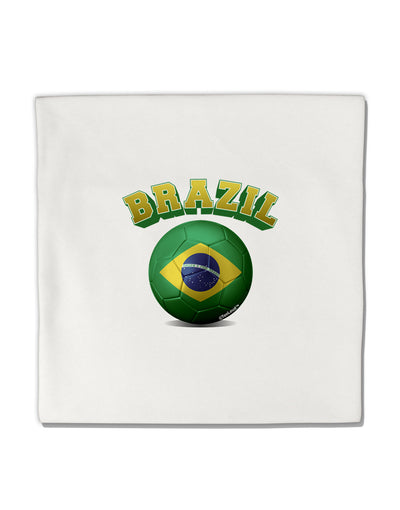 Soccer Ball Flag - Brazil Micro Fleece 14&#x22;x14&#x22; Pillow Sham-Pillow Sham-TooLoud-White-Davson Sales