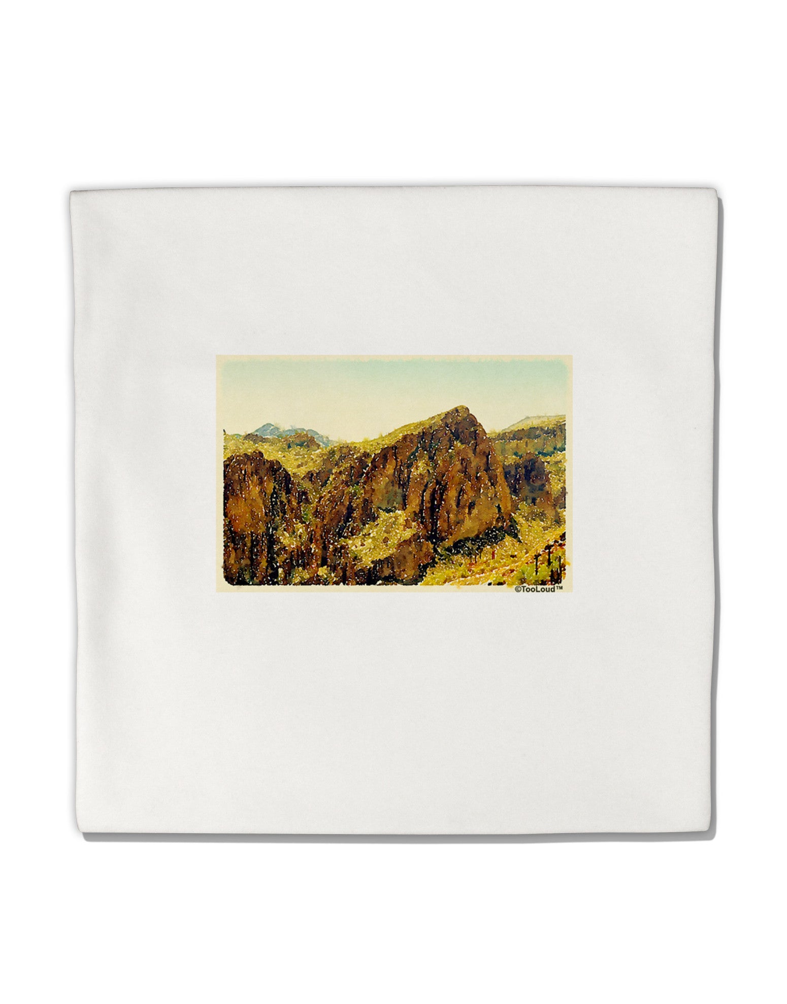 Arizona Mountains Watercolor Micro Fleece 14&#x22;x14&#x22; Pillow Sham-Pillow Sham-TooLoud-White-Davson Sales