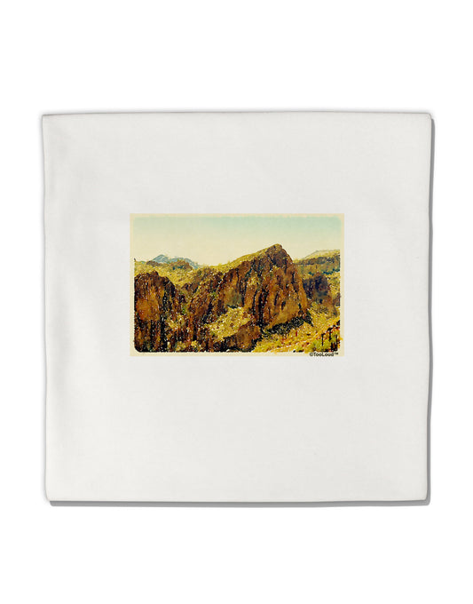 Arizona Mountains Watercolor Micro Fleece 14&#x22;x14&#x22; Pillow Sham-Pillow Sham-TooLoud-White-Davson Sales
