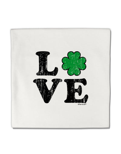 Irish Love - Distressed Micro Fleece 14&#x22;x14&#x22; Pillow Sham by TooLoud-Pillow Sham-TooLoud-White-Davson Sales