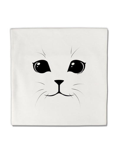 Cute Cat Face Micro Fleece 14&#x22;x14&#x22; Pillow Sham by TooLoud-Pillow Sham-TooLoud-White-Davson Sales