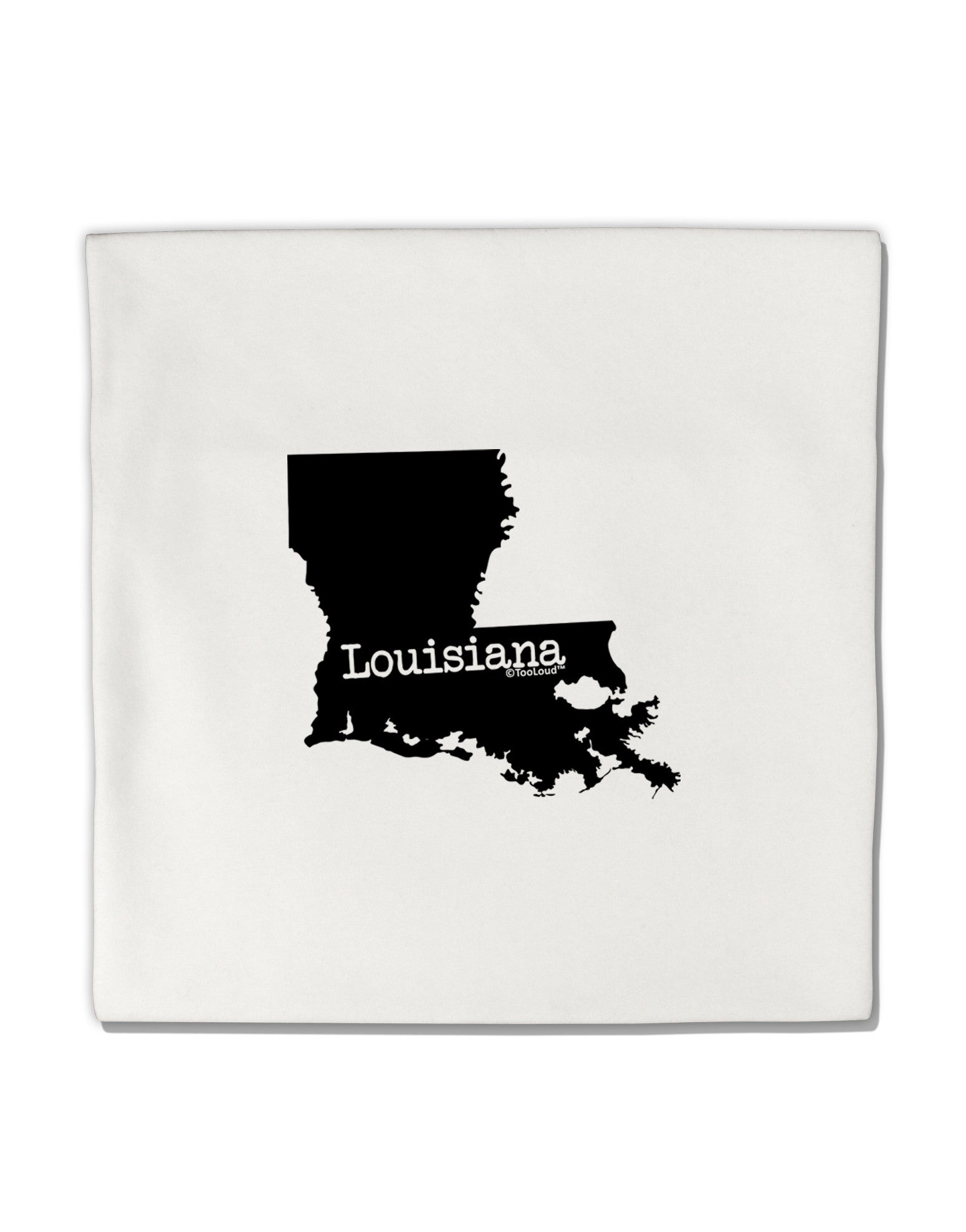 Louisiana - United States Shape Micro Fleece 14"x14" Pillow Sham-Pillow Sham-TooLoud-White-Davson Sales