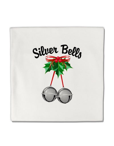 Silver Bells Micro Fleece 14&#x22;x14&#x22; Pillow Sham by TooLoud-Pillow Sham-TooLoud-White-Davson Sales