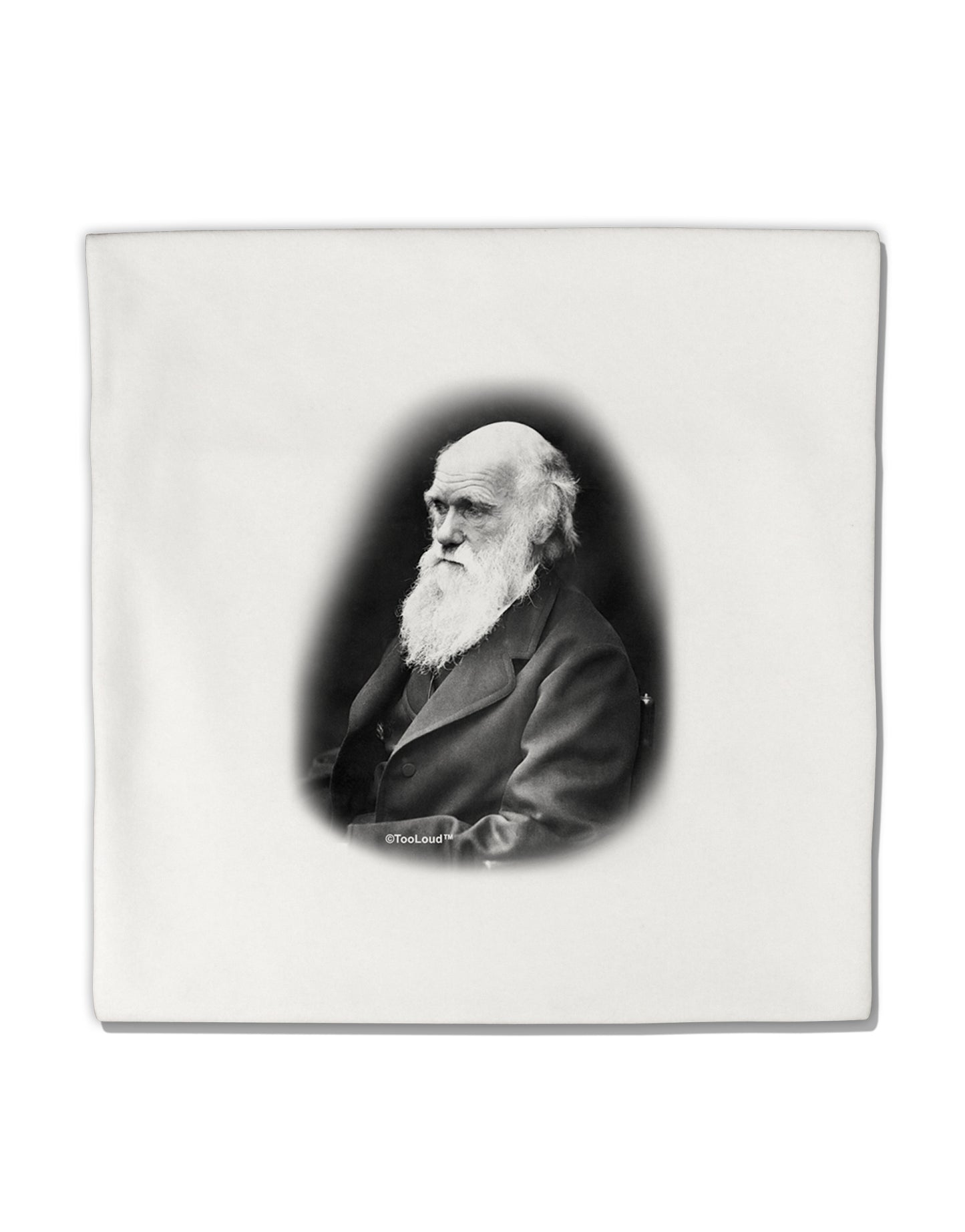 Charles Darwin Black and White Micro Fleece 14"x14" Pillow Sham by TooLoud-Pillow Sham-TooLoud-White-Davson Sales