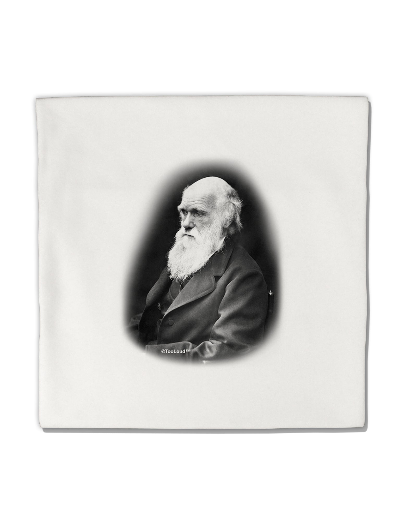 Charles Darwin Black and White Micro Fleece 14"x14" Pillow Sham by TooLoud-Pillow Sham-TooLoud-White-Davson Sales