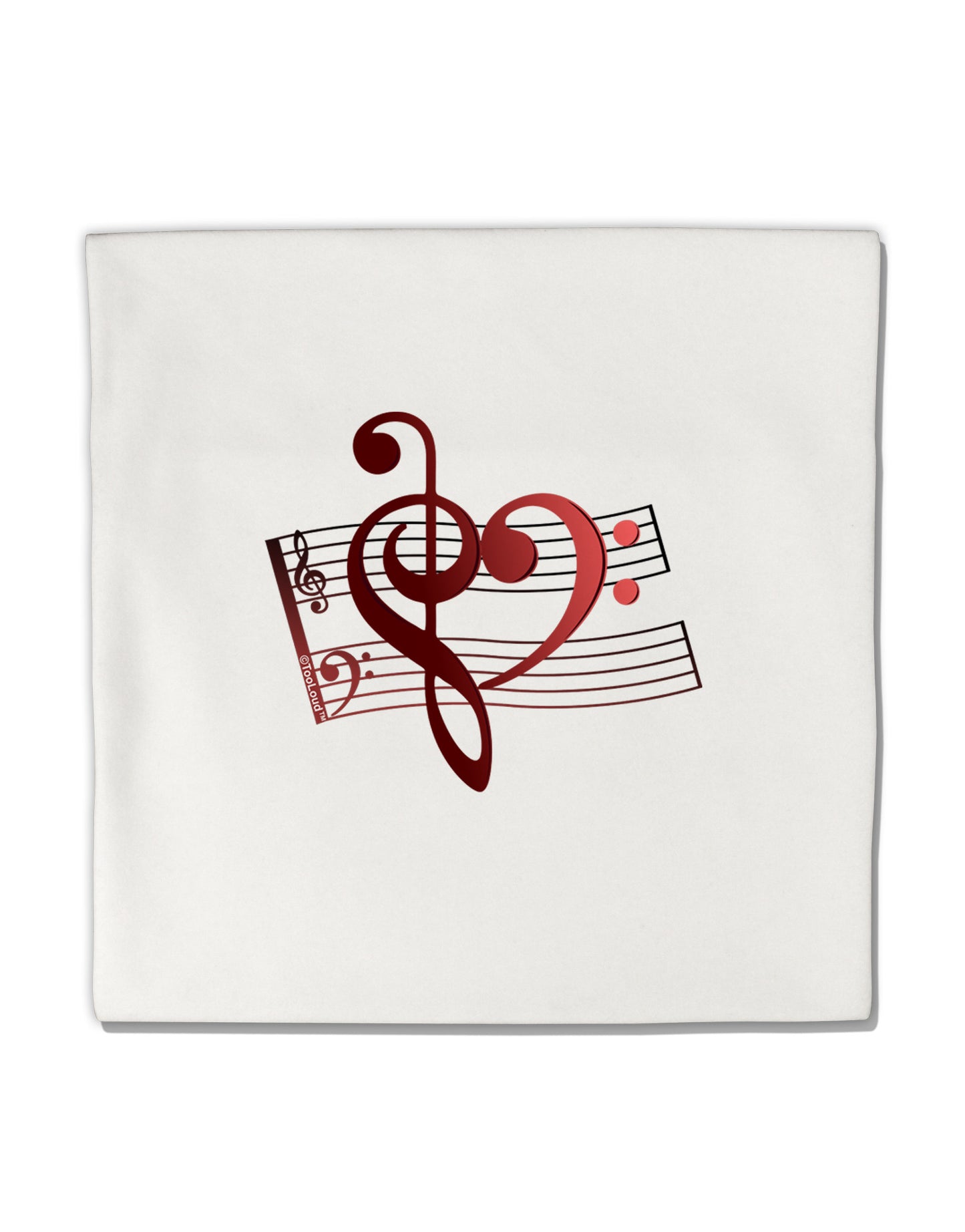 Heart Sheet Music Micro Fleece 14&#x22;x14&#x22; Pillow Sham-Pillow Sham-TooLoud-White-Davson Sales