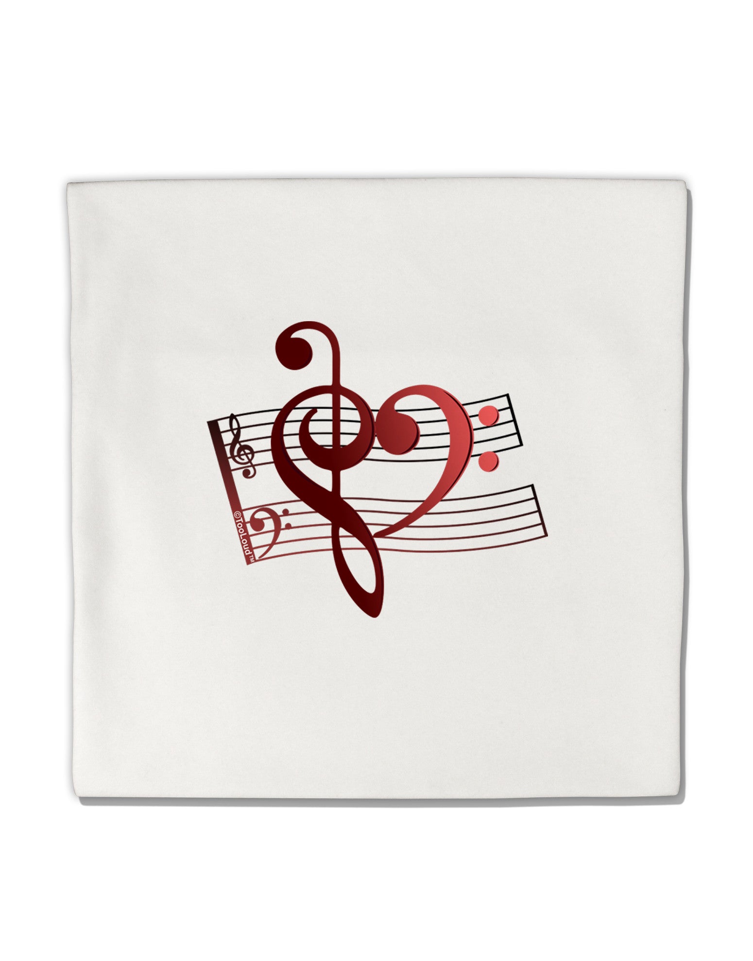 Heart Sheet Music Micro Fleece 14&#x22;x14&#x22; Pillow Sham-Pillow Sham-TooLoud-White-Davson Sales