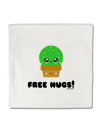 Cute Cactus - Free Hugs Micro Fleece 14&#x22;x14&#x22; Pillow Sham-Pillow Sham-TooLoud-White-Davson Sales