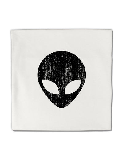 Extraterrestrial Face - Alien Distressed Micro Fleece 14&#x22;x14&#x22; Pillow Sham by TooLoud-Pillow Sham-TooLoud-White-Davson Sales