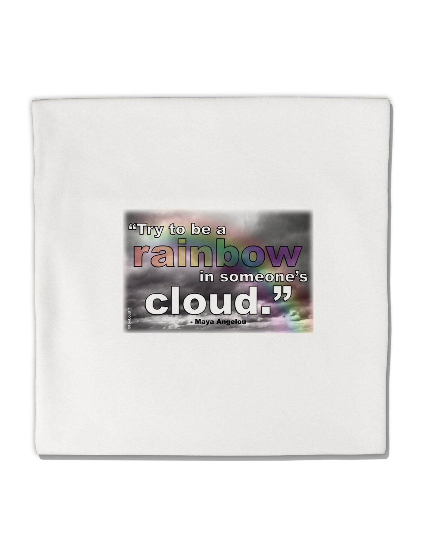 Rainbow in Cloud M Angelou Micro Fleece 14"x14" Pillow Sham by TooLoud-Pillow Sham-TooLoud-White-Davson Sales