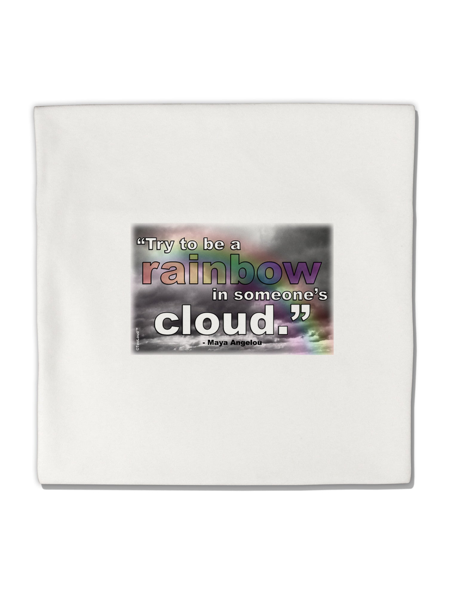 Rainbow in Cloud M Angelou Micro Fleece 14"x14" Pillow Sham by TooLoud-Pillow Sham-TooLoud-White-Davson Sales