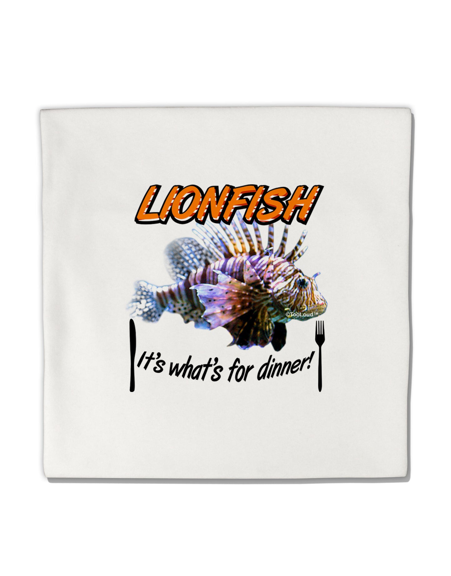Lionfish - It's What's For Dinner Micro Fleece 14"x14" Pillow Sham-Pillow Sham-TooLoud-White-Davson Sales