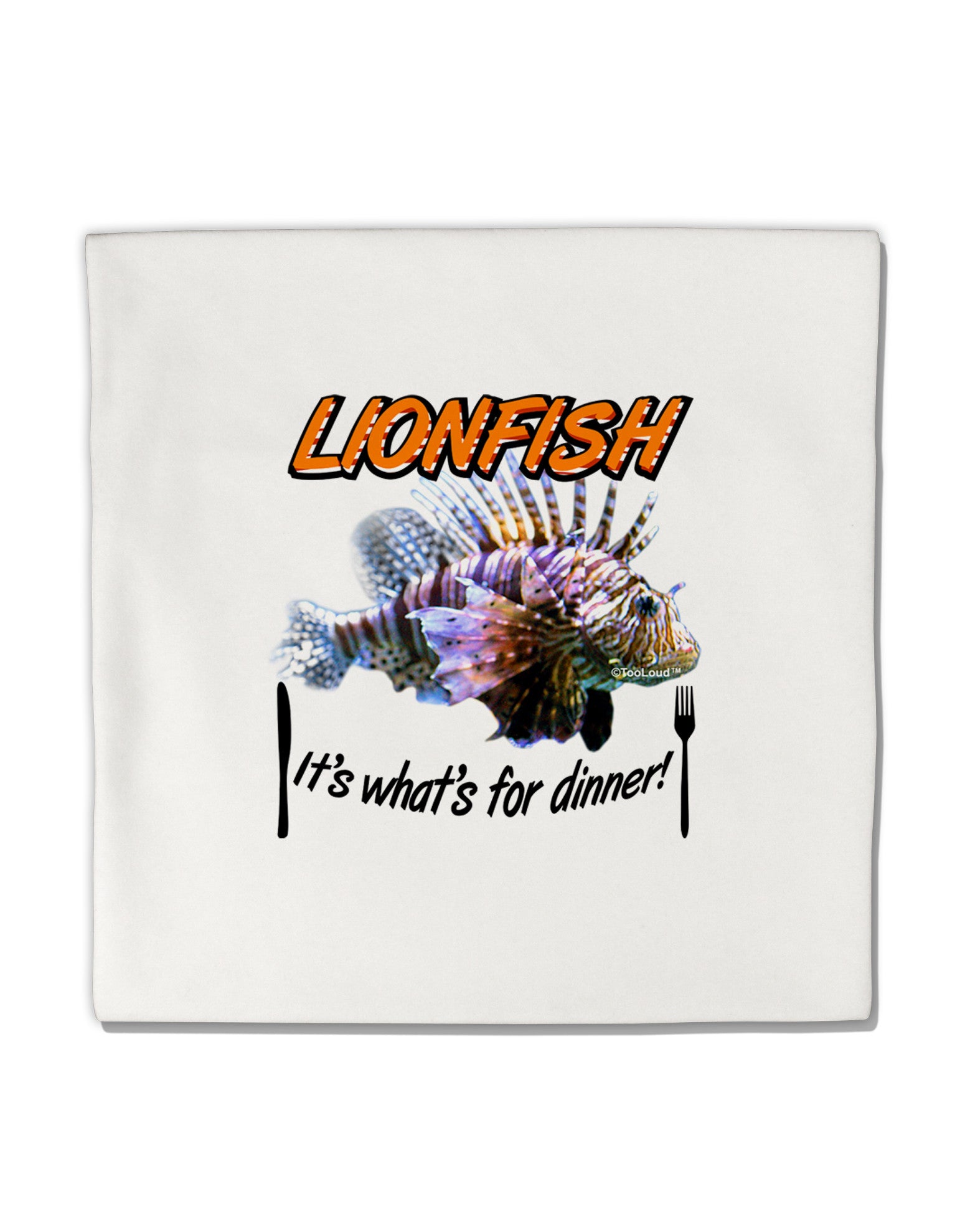 Lionfish - It's What's For Dinner Micro Fleece 14"x14" Pillow Sham-Pillow Sham-TooLoud-White-Davson Sales