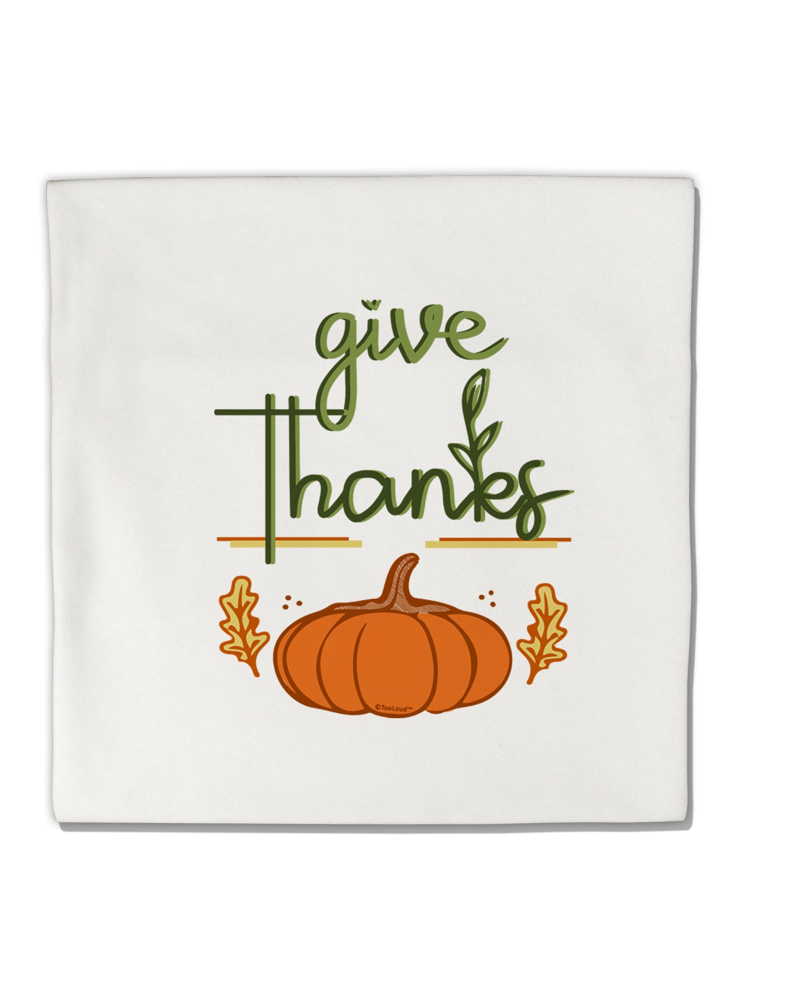 TooLoud Give Thanks Micro Fleece 14 Inch x 14 Inch Pillow Sham-ThrowPillowCovers-TooLoud-Davson Sales