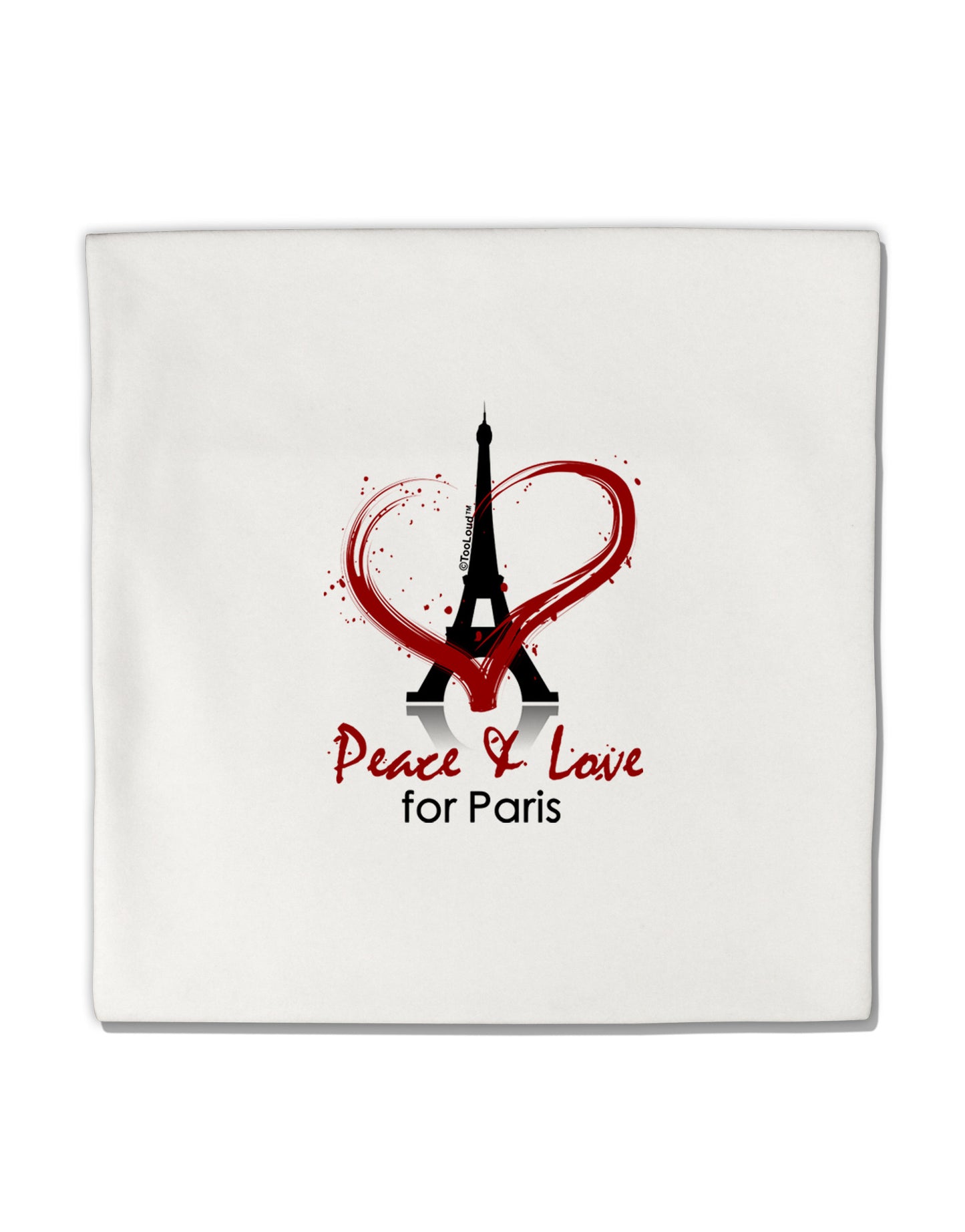 Peace & Love For Paris Micro Fleece 14"x14" Pillow Sham-Pillow Sham-TooLoud-White-Davson Sales